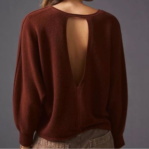 Anthropologie Pilcro Cashmere Open-Back Sweater - Picture 2 of 16